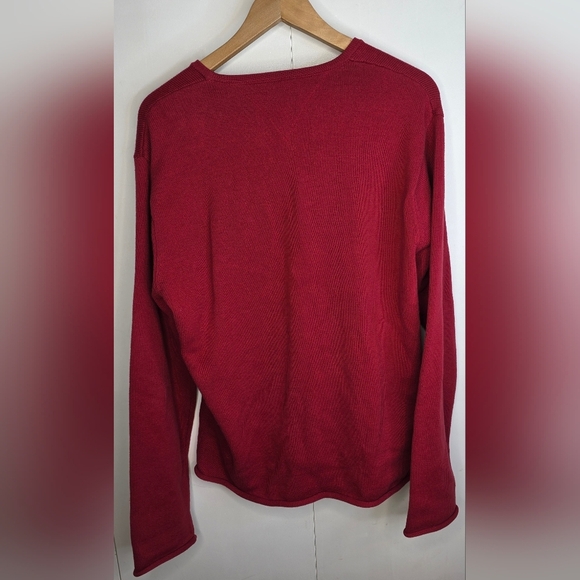 Tommy Hilfiger Women's Red Cotton Knit Pullover Sweater. Med - Picture 3 of 16